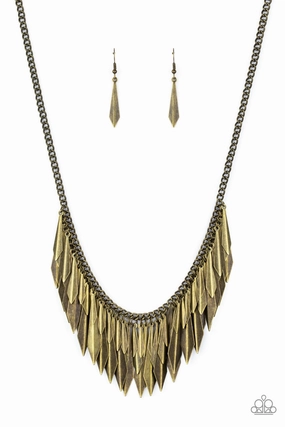Paparazzi Accessories ?The Thrill-Seeker - Brass Necklace?Flat Rate Ship $4.50? Office Wear