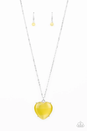 Trendy Piece Paparazzi Accessories ?Warmhearted Glow - Yellow Necklace?Flat Rate Ship $4.50?