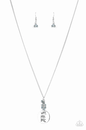 Paparazzi Accessories ?Words To Live By - Blue Necklace?Flat Rate Ship $4.50? Business Accent Urban Outfit