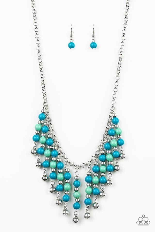 Playful Accent Superior Piece Paparazzi Accessories ?Your SUNDAES Best - Blue Necklace? Flat Rate Ship $4.50?