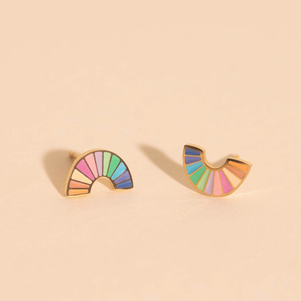 Delicate Highlight Pastel Rainbow Stud Earrings