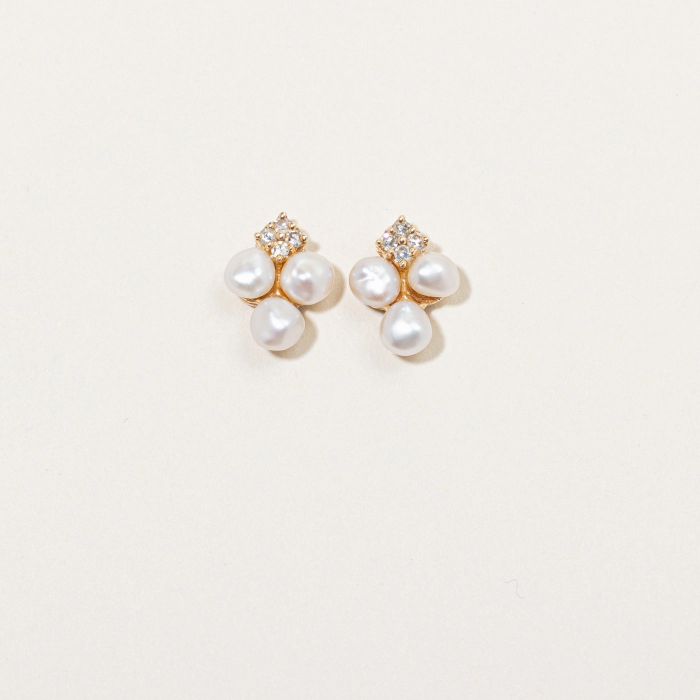 Casual Combo Pearl & Diamond Earrings | 0.16ctw |