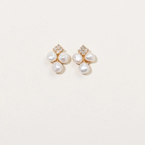 Casual Combo Pearl & Diamond Earrings | 0.16ctw |