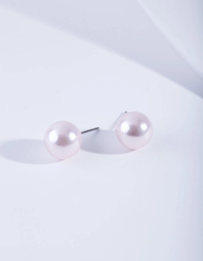Pearl Ball Stud Earrings Stylish Trinket Comfortable feature