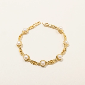 Gloss Shine Pearl Chain Bracelet | 7.5"|