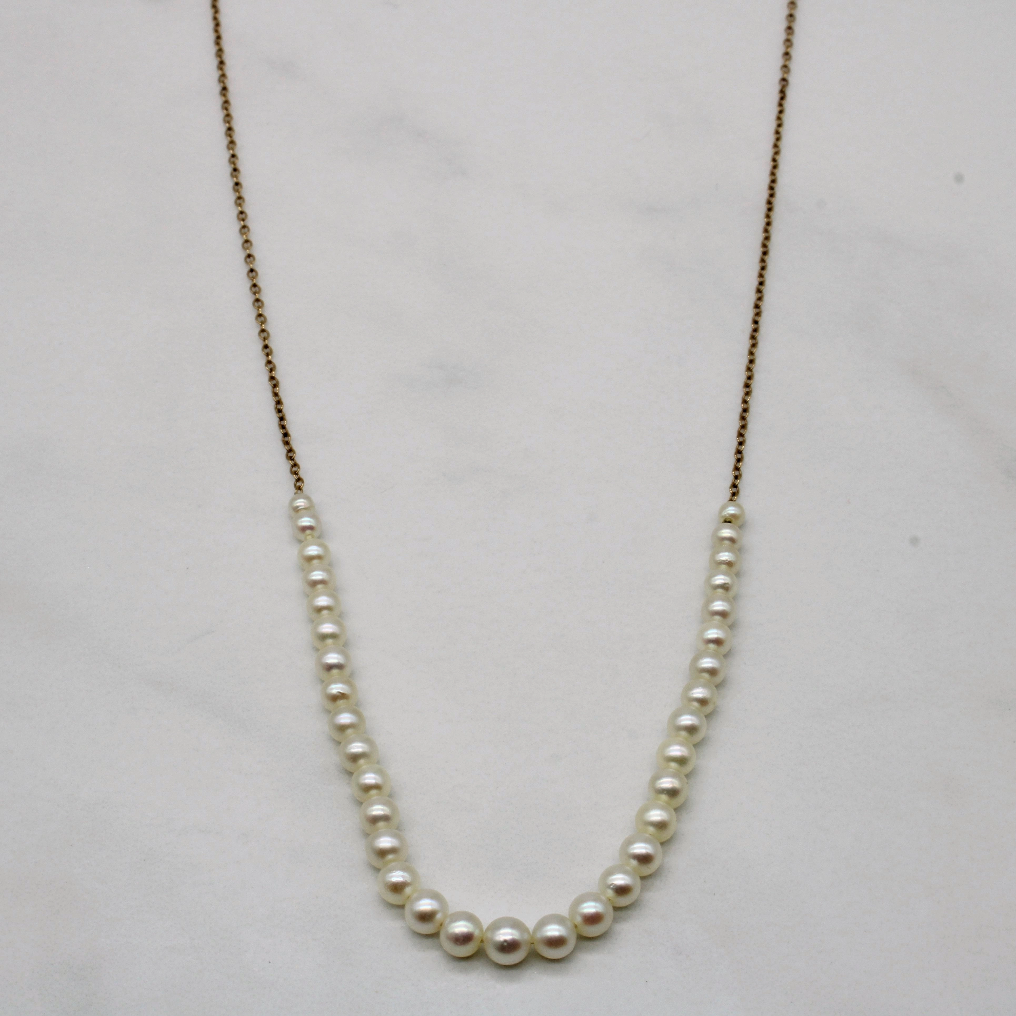 Pearl Chain Necklace | 17" | Charming Pieces Design