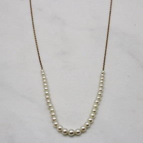 Pearl Chain Necklace | 17" | Charming Pieces Design
