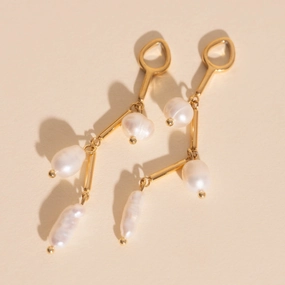 Everlasting Appeal Pearl Drift Huggie Hoop Charms