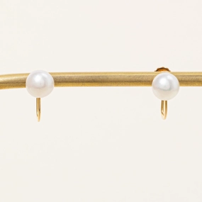 Layered Spark Radiant Radiance Pearl Screw Back Earrings