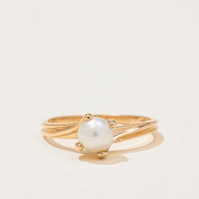 Autumn Style Pearl Twist Bypass Ring | 1.17ct | SZ 6.5 |