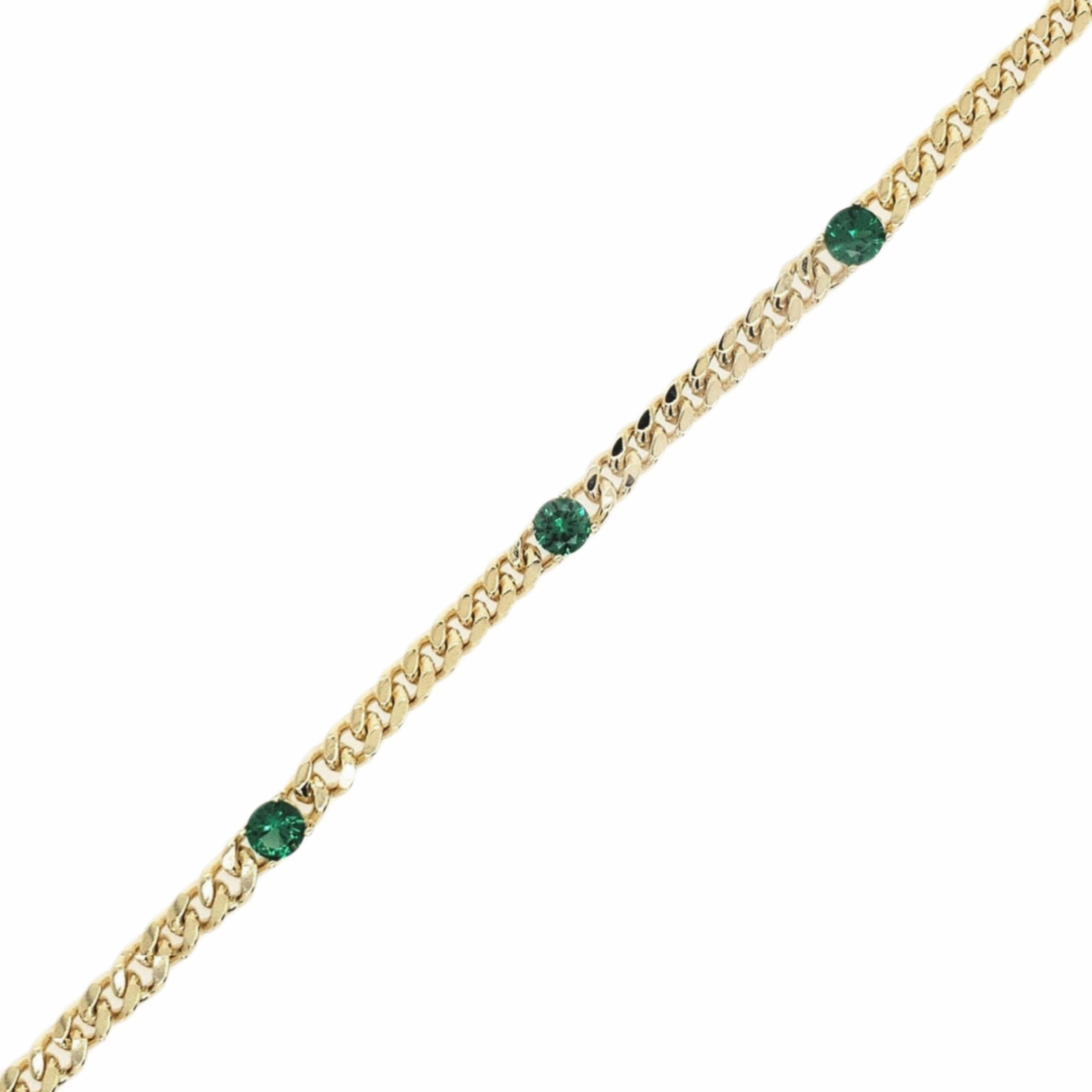 Sterling Silver Gold Plated Link Chain With Three Colored Stones Bracelet Platinum Finish Community Inspired