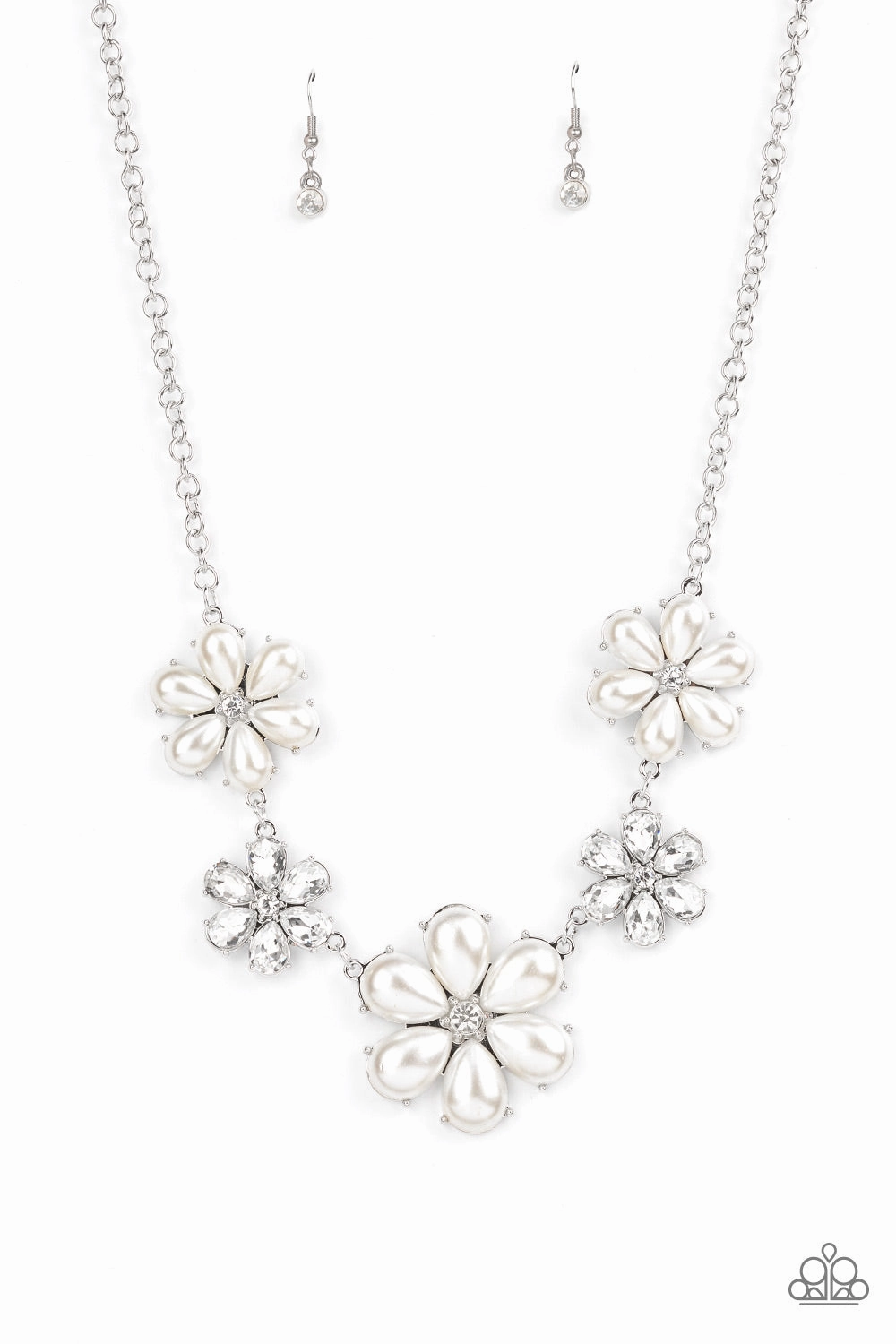 Paparazzi Accessories ?Fiercely Flowering - White Necklace? Flat Rate Ship $4.50? Blogger Accessory Exclusive piece