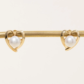 Timeless Jewelry Cultured Pearl Heart Earrings | 4.40ctw |