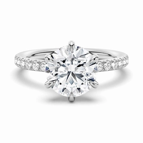 Petite Six Prong Micropav?? Moissanite Engagement Ring With Hidden Halo Exquisite Style