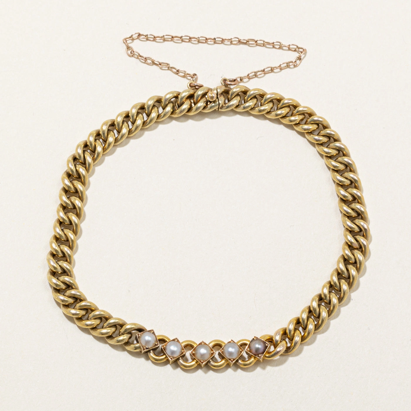 Brunch Outfit 14k Yellow Gold & Pearl Bracelet | 8" |