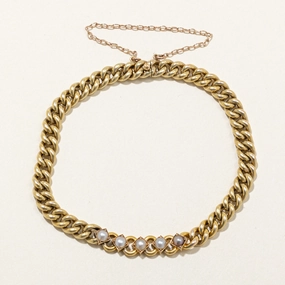 Brunch Outfit 14k Yellow Gold & Pearl Bracelet | 8" |