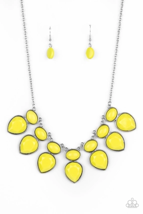 Handmade Art Paparazzi Accessories ? Modern Masquerade - Yellow Necklace?Flat Rate Ship $4.50?