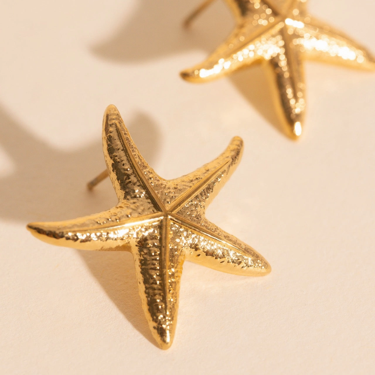 Jumbo Starfish Stud Earrings Artisan Accent Impeccable Detail