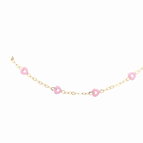 14k Pink Heart Bracelet Unbeatable Price Permanent Impact