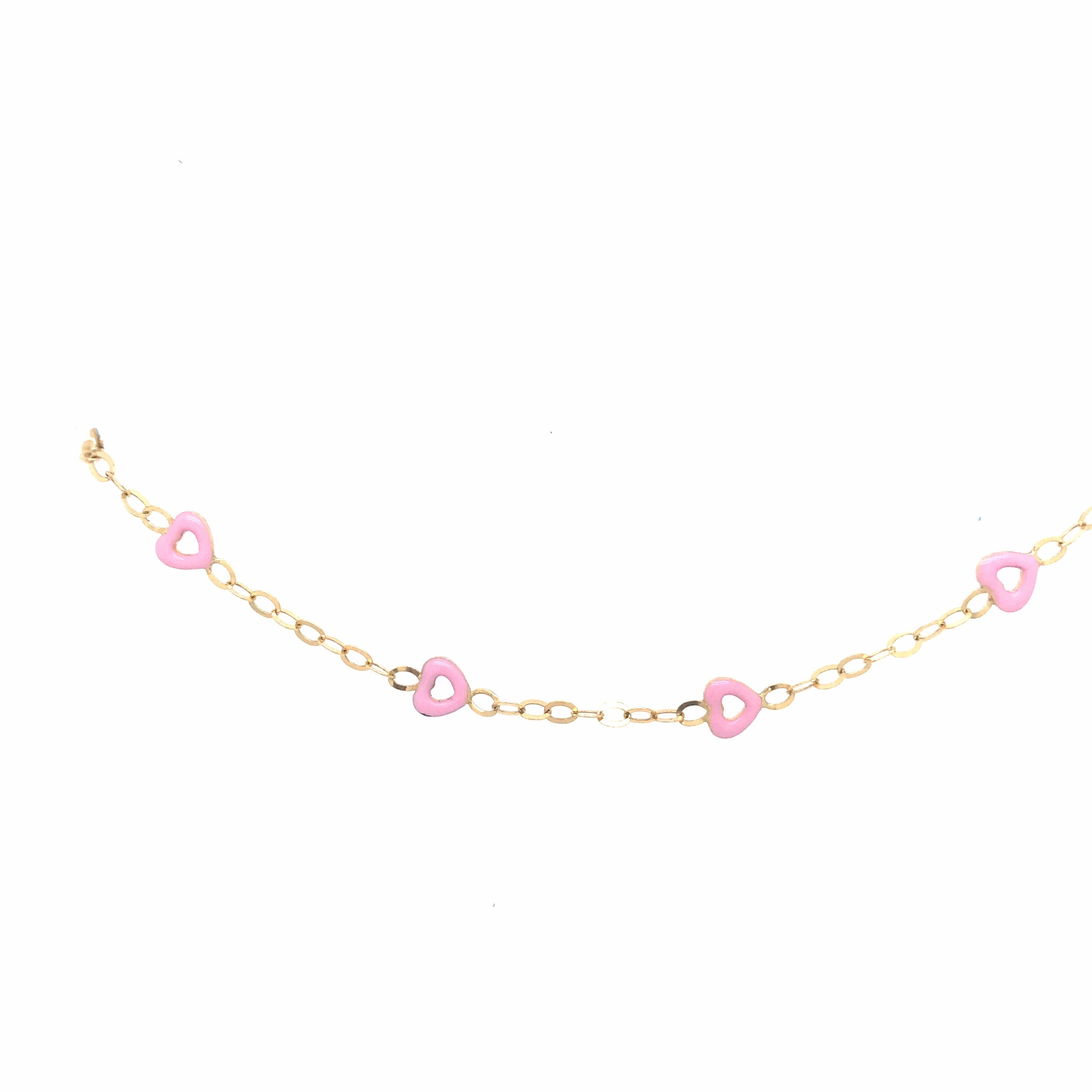 14k Pink Heart Bracelet Unbeatable Price Permanent Impact