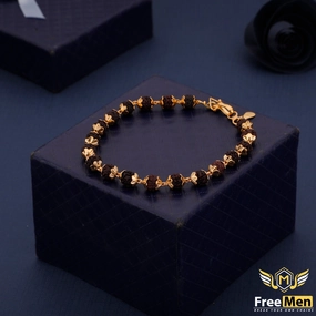 Stellar Reputation Freemen Rudraksha gold plated bracelet for men