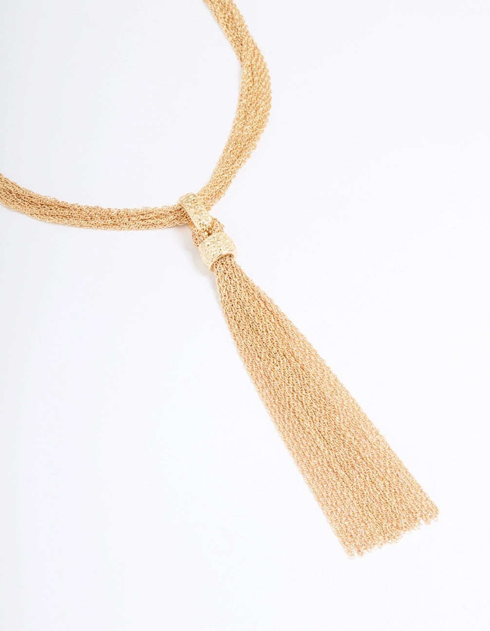 Ideal Piece Classic Style Gold Textured Rope Y-Necklace
