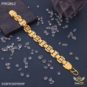 Freemen Gold plated laser cutting X braslate for Man - FMG62 Steady Hand