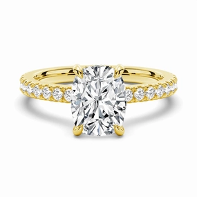 Cushion Cut Moissanite Engagement Ring With Hidden Halo Youthful Accessory Display Model