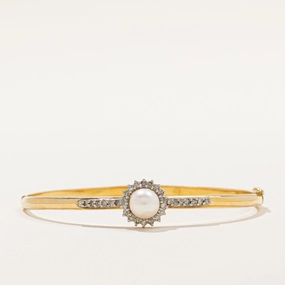 Pearl & Diamond Bracelet | 0.25ctw | 7.5" | Luxury Taste Stylish Vibe