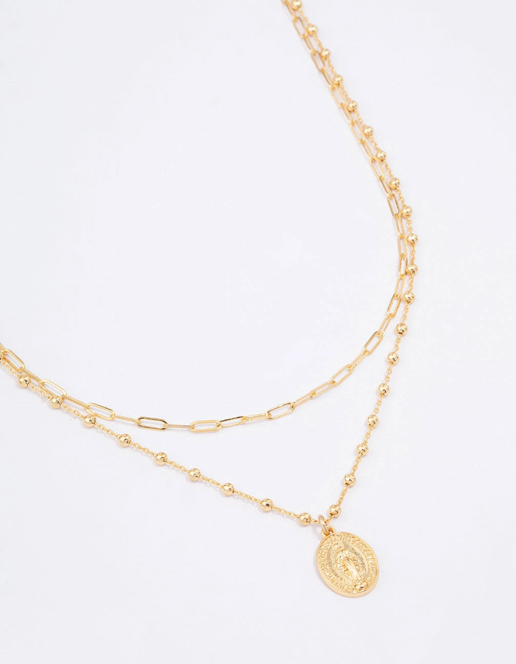 High-End Piece For Graduation Gold Plated Layered Coin Necklace