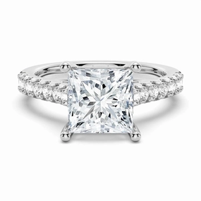 Princess Cut Pav?? Moissanite Engagement Ring Stylish Present Hypoallergenic Piece