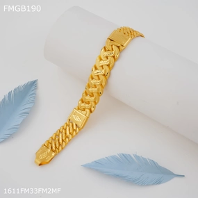 Freemen 1GM Pokal leaf gold plated bracelet for Men - FMGB190 Storybook Scope Defining Detail