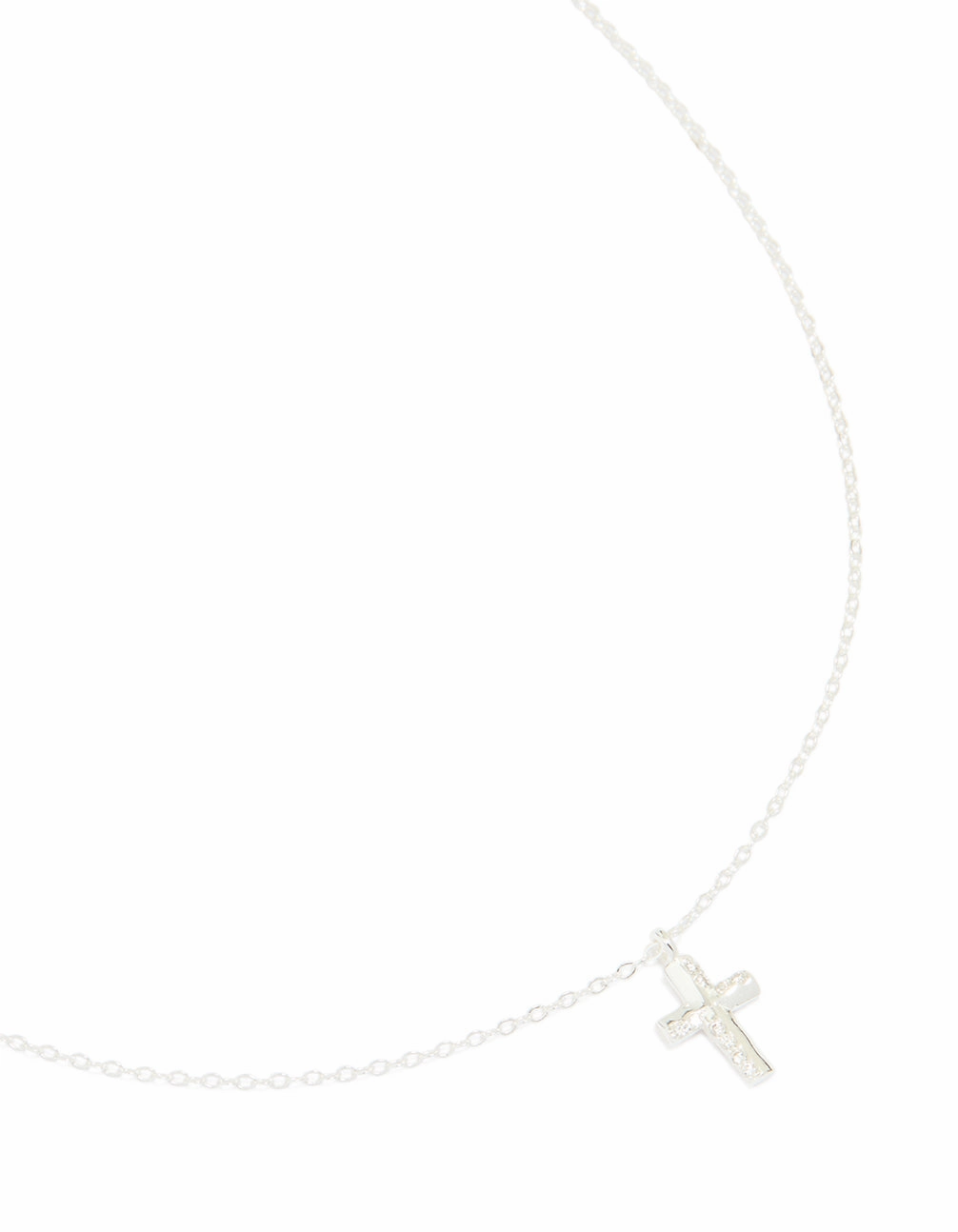 Superb Present Chic Present Sterling Silver Cubic Zirconia Cross Pendant Necklace