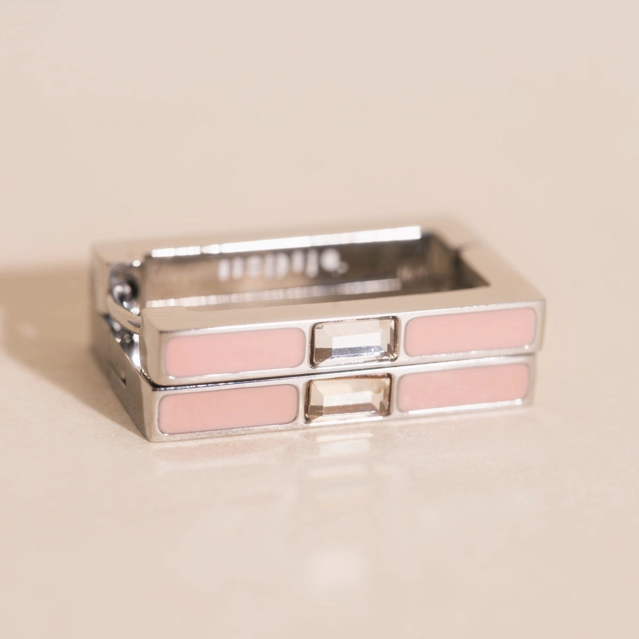 Blush Luxe Rectangle Huggie Hoop Earrings Bright Choice