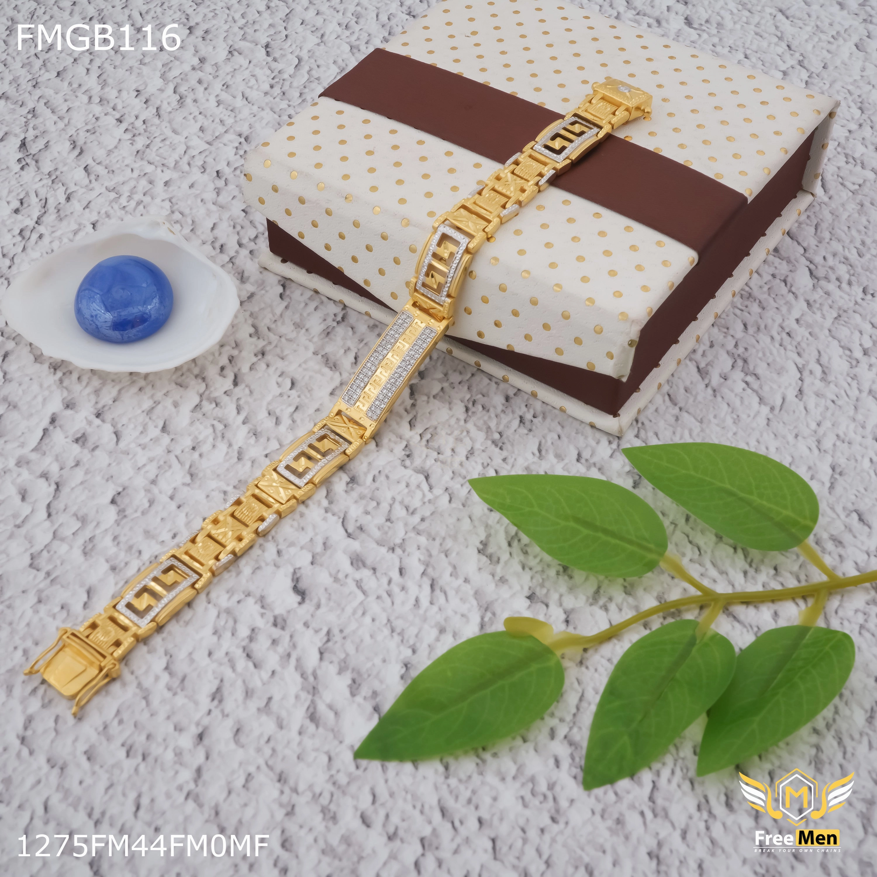 Freemen Designer ad rhodium Bracelet for Men - FMGB116 First class Twin Style