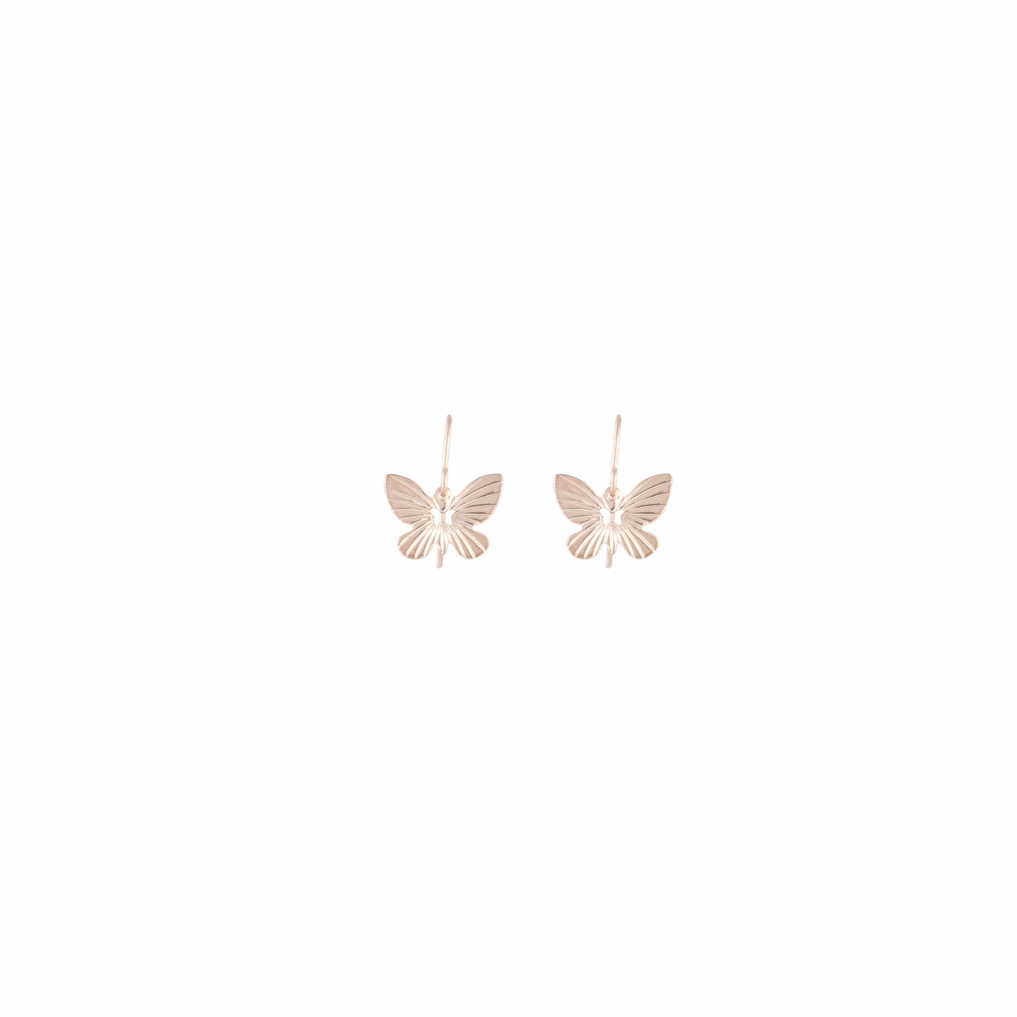 Simple Style Glittering Embellishment Rose Gold Butterfly Stud Earrings