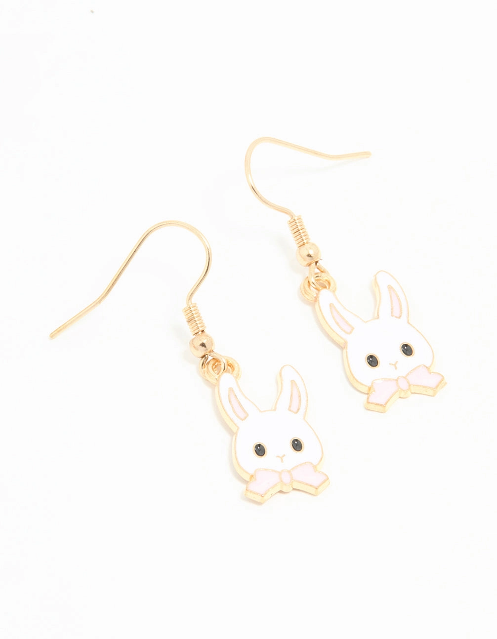 Gold Bunny Head Drop Earrings Decorative Creation