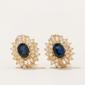 Soft Light Gift Feature Sapphire & Diamond Earrings | 2ctw, 1.25ctw |
