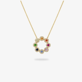 Signature Piece Rainbow Sapphire & Diamond Necklace