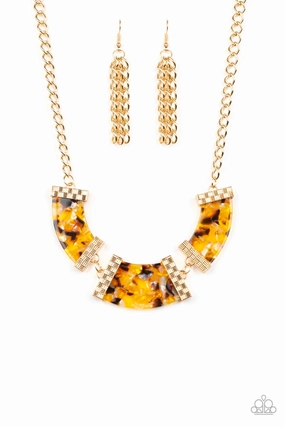 Paparazzi Accessories ? HAUTE-Blooded - Yellow Necklace?Flat Rate Ship $4.50? High-End Ornament