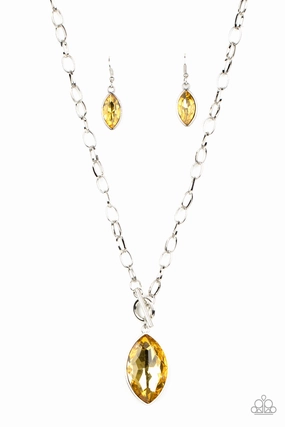 Paparazzi Accessories ? Unlimited Sparkle - Yellow Necklace?Flat Rate Ship $4.50? High-End Jewelry Polished Feature
