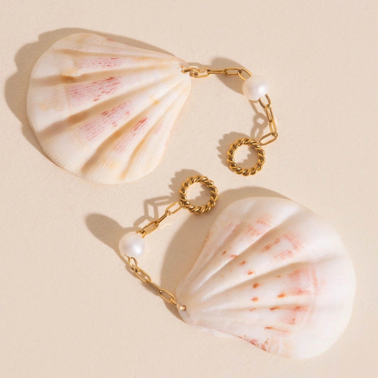 Jumbo Seashell Dangle Huggie Hoop Charms Precious Piece