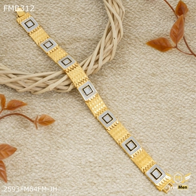 Freemen Squar Box with Dimond cut Bracelet For Men - FMB312 Lucky Piece Handmade Quality