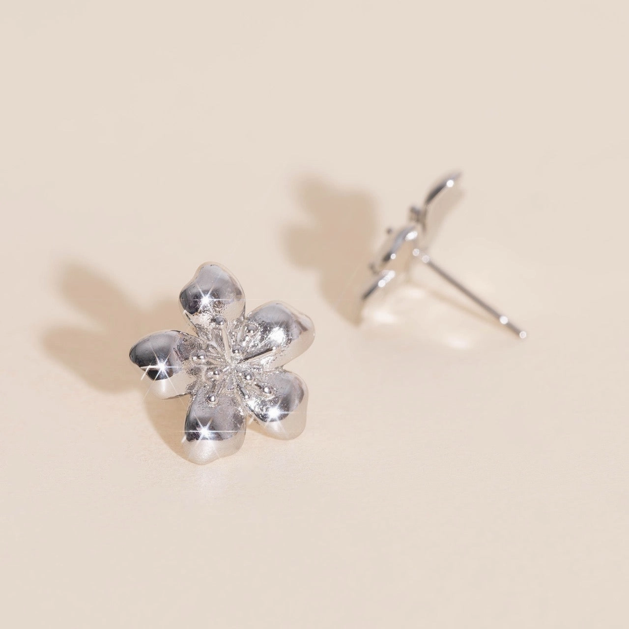 Hibiscus Stud Earrings Handmade Craft