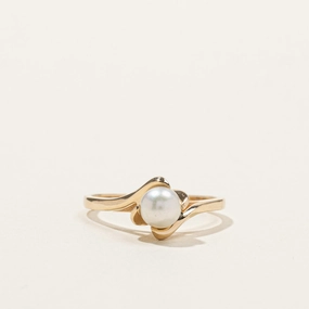 Shimmering Design Claw Set Pearl Ring | SZ 8.75 |