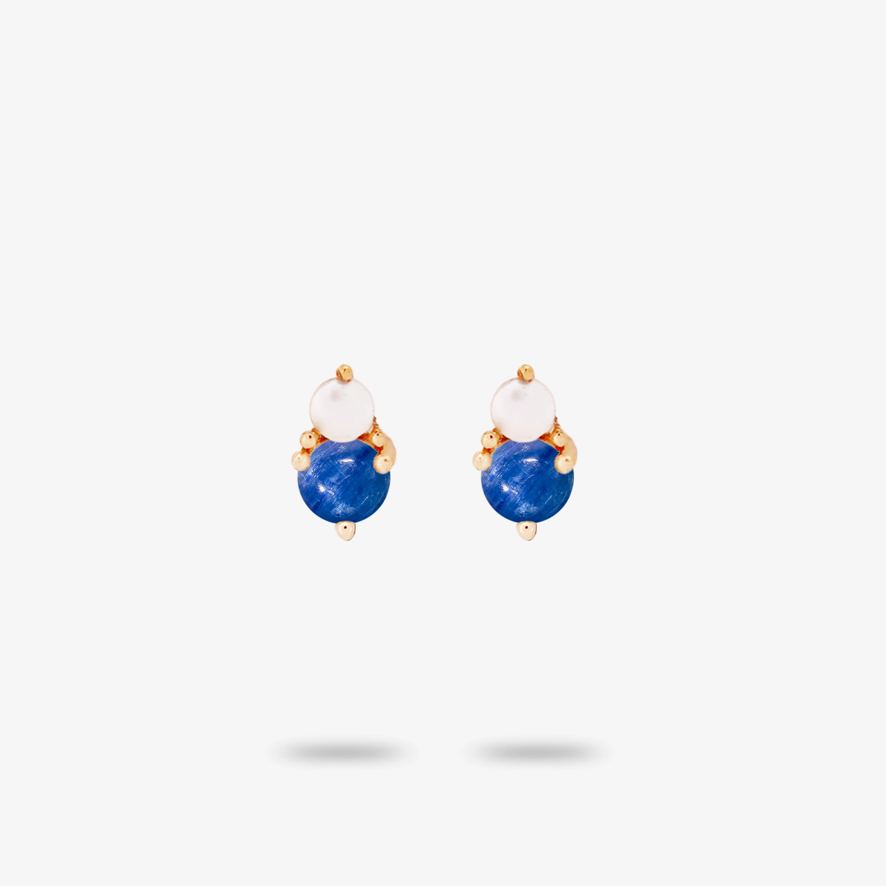 Day Accent Amare Wear Petite Kyanite with Freshwater Pearl Stacked Stud Earring