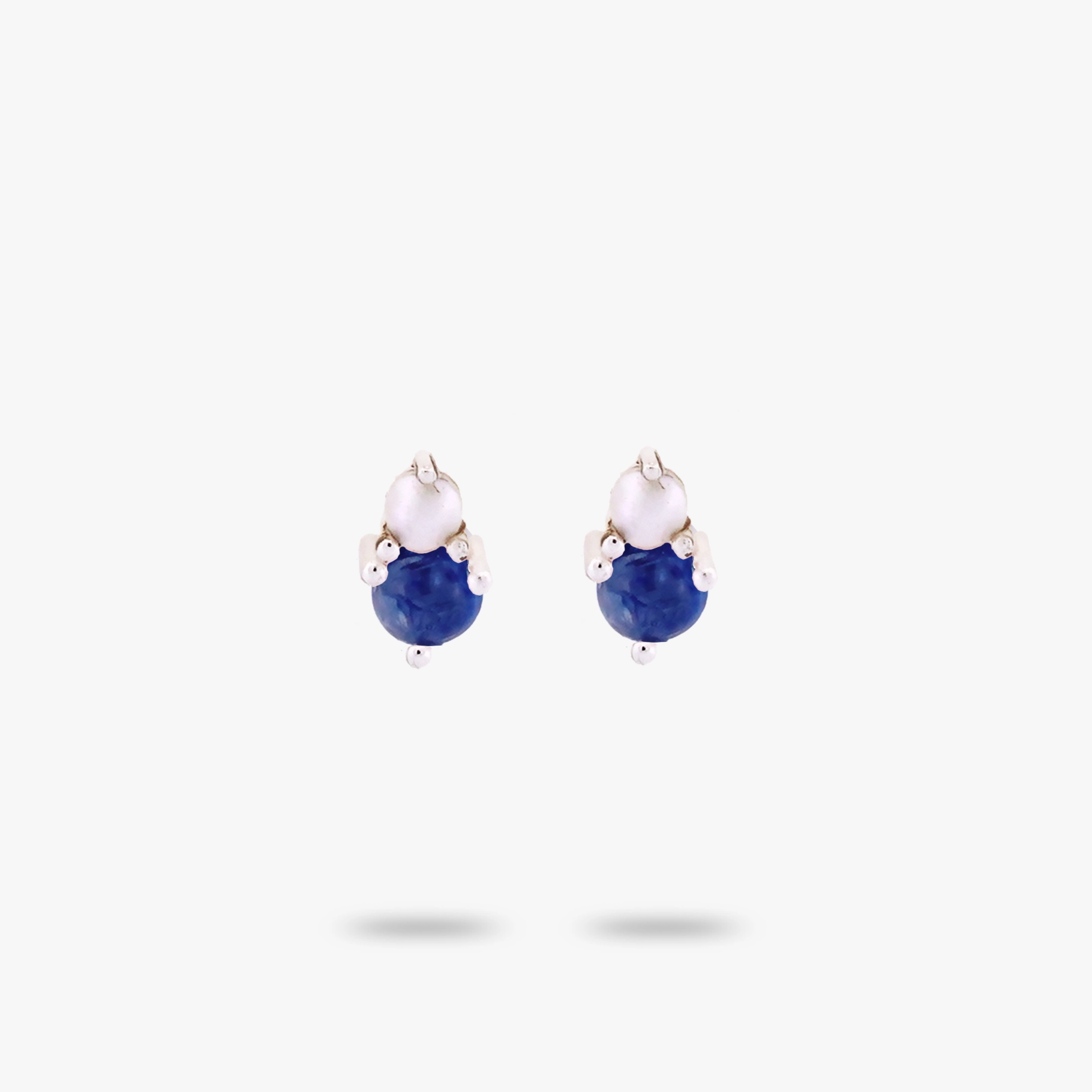 Luxury Glow Amare Wear Petite Kyanite with Freshwater Pearl Stacked Stud Earring