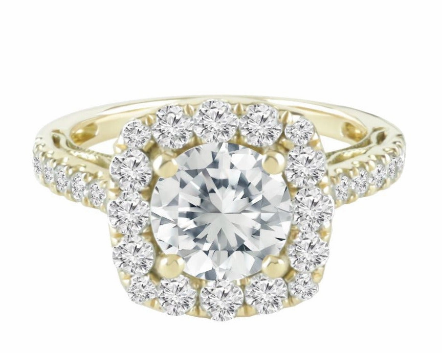 2.44 ctw GIA Certified Diamond Engagement Ring 18k Yellow Gold Durable item