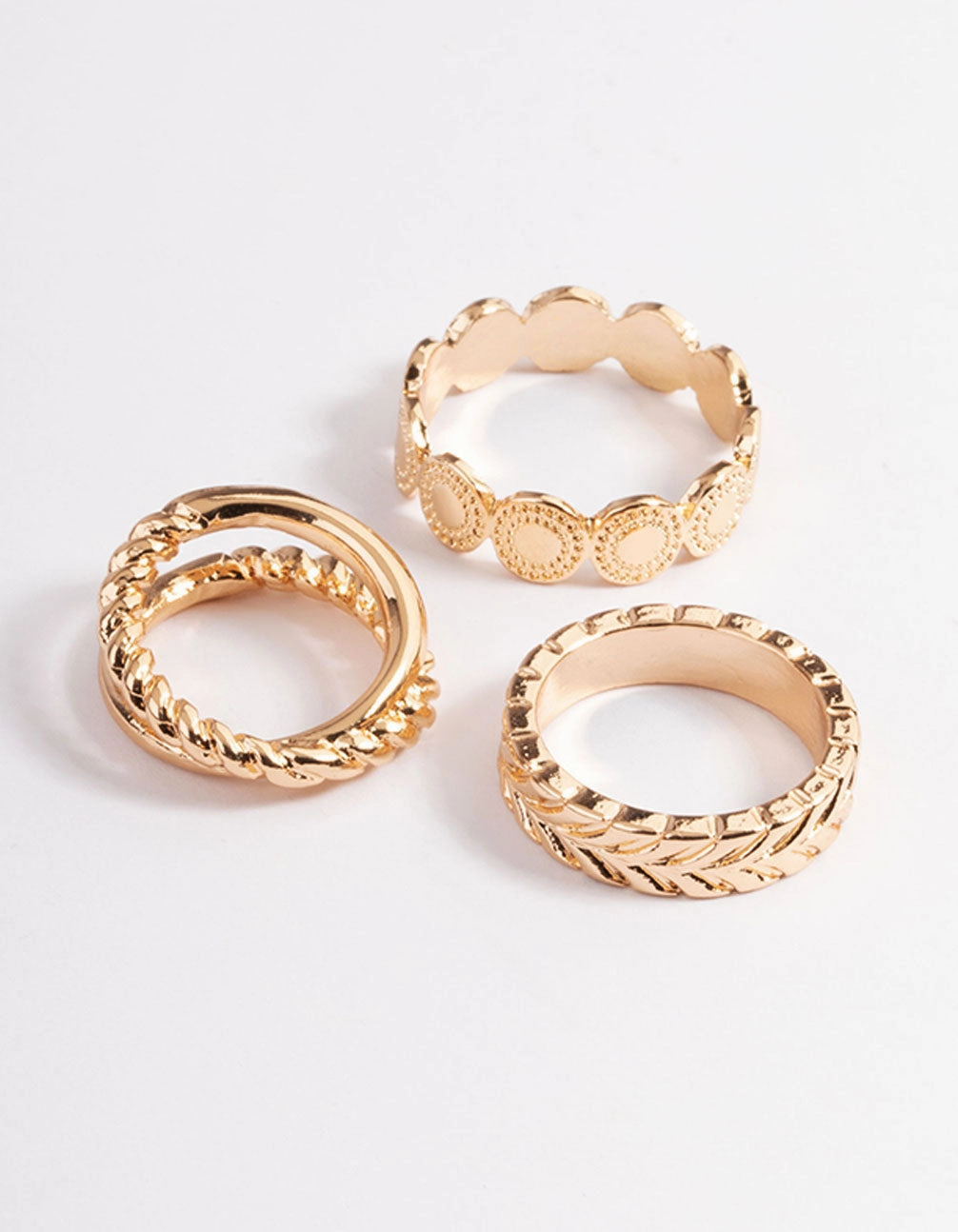 HighEnd Token Wedding Favor Gold Disc Band & Plain Ring Pack