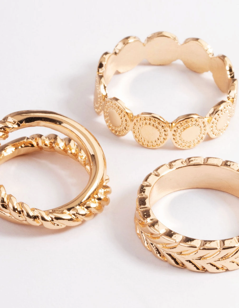 Amazing Item Affordable Article Gold Disc Band & Plain Ring Pack
